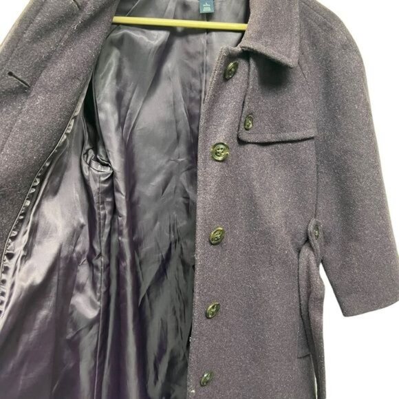 Gap Petites Y2K Purple Wool Winter Overcoat - Picture 10 of 10